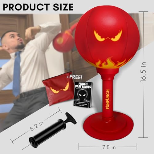 Bundle - Suction Cup Punching Bag for Adults and for Kids Plus Boxing Gloves for Kids