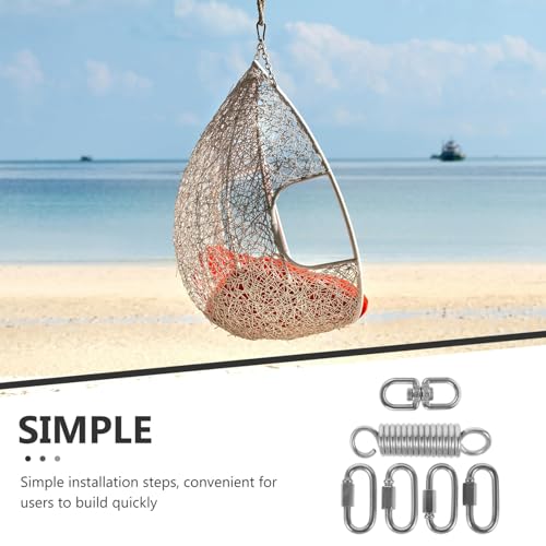 Abaodam 1set Heavy Duty Hammock Chair Hanging Kit Spring Set Suspension Tool for Porch Swing Chair and Versatile Outdoor Use