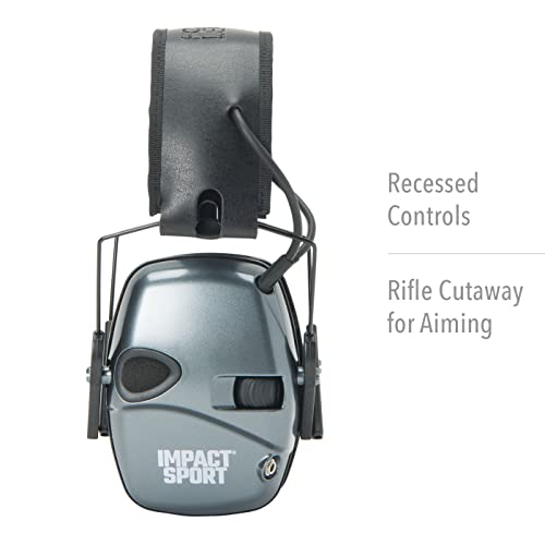 Howard Leight R02532 Impact Sport 22dB Gray Black Headband Small Ear Protection - color: Charcoal Gray, size: Youth/Adult Small