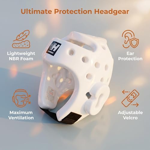 Taekwondo Sparring Head Guard, Competition Protection Headgear for Taekwondo, Karate and Martial Arts - color: white, size: Small
