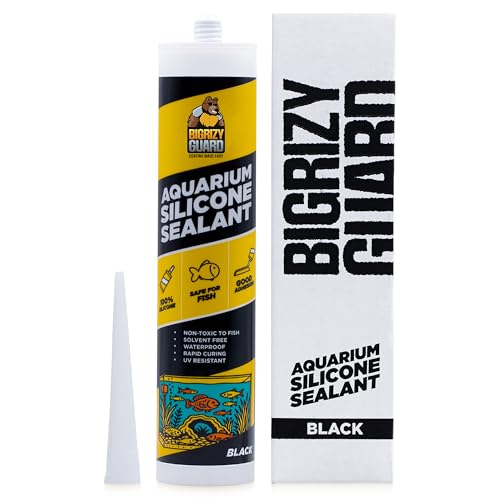 Aquarium Silicone Sealant Black 10.14 Fl oz Cartridge - Aquarium Safe Silicone for Fish & Plants | 100% Waterproof, Premium, Non-Toxic, Solvent Free, Strong Bond, Fast Curing (1 Pack) - size: 1 Pack