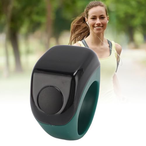 Finger Smart Tally Counter Ring, Muslim Digital Azan Alarm Clock, Vibration Reminder, Touch Control, 0.42in Screen, for Nice Islamic Gift - color: Green