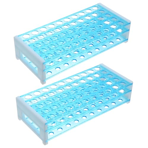 GLEAVI 2pcs Aquarium Test Tube Holder Plastic Test Tube Rack Lab Storage Organizer