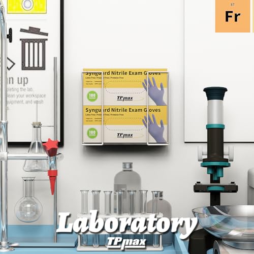 TPmax L Size Gloves Box Holder Glovesbox Wire Rack Dispenser for Gloves - Mounting Accessories Included - style: Double