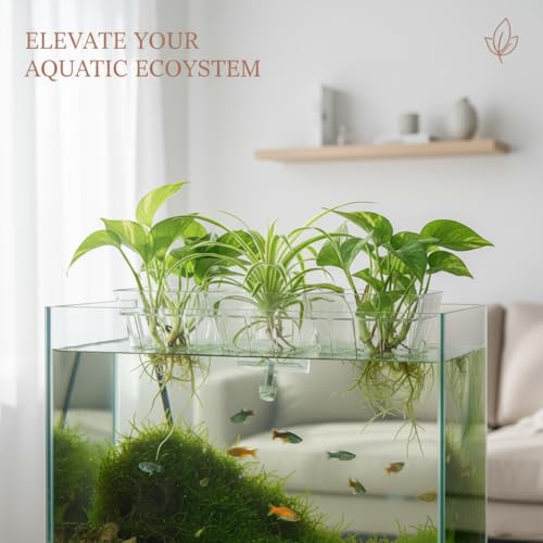 Large Aquarium Plant Holder scalable Top Hanging Fish Tank Plant Holders Cups, Accessories Adjustable, Fish Tank Décor Hangers, Scalable Design for Aquarium Hobbyists
