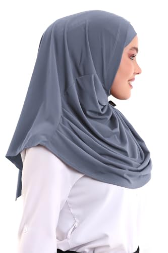 ihvan online, Hijab Scarves for Women, Ready to Wear, Lightweight and Comfortable Headscarf, Instant Turban, Jersey, Presewn - color: Grey