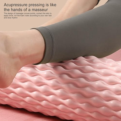 Sports Foam Roller -15inch Tissue Massager, Yoga Muscle Roller | Deep Tissue Massage Fitness Foam Rollers, Foam Muscle Water Drop Roller, Column Indoor Home Muscle Relaxation Foam Roller Fitness Yoga - color: Pink