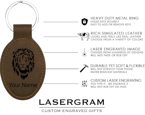 LaserGram Oval Keychain, Allah 2, Personalized Engraving Included (Chocolate Brown) - color: Chocolate Brown