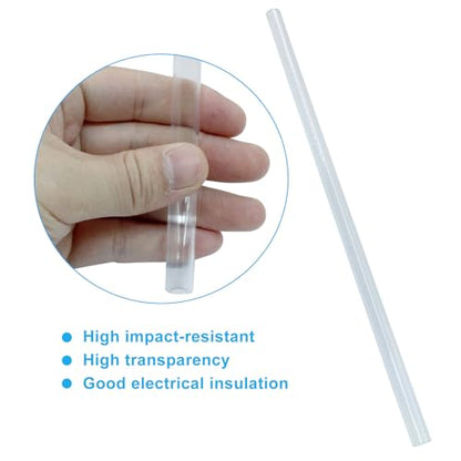 Piutouyar 6 Pcs Round Clear Rigid Tubing Pipe, 0.31 Inch (8 mm) ID x 0.39 Inch (10 mm) OD x 12 Inch (305 mm) Length Rigid Tubing Plastic Polycarbonate Tube - size: 8mmx10mm