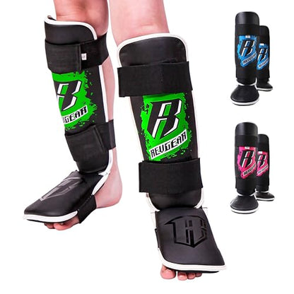 Revgear Kids Combat Series Shin Guards | High Performance Foam Padding | Durable and Lightweight - color: Black, size: Medium