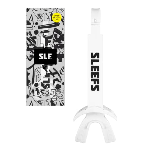SLEEFS X White Football Mouth Guard - Lip/Mouthguard with Helmet Strap - Lip/Teeth Protector Mouthpiece - Moldable - for Youth/Adults, Men & Women Mouth Guard, Maximum Air Flow, Lacrosse, All Sports - color: White