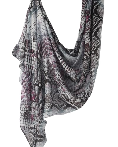 ZGMYC Watercolor Floral Printed Hijab Scarf for Women Modal Cotton Instant Muslim Hijab Head Wrap Shawls Long Scarves - color: Snakeskin Print