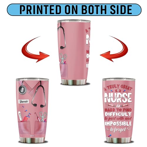 Personalized Nurse Gifts for Women 20oz Stainless Steel Insulated Coffee Cup Travel Mug Tumbler with Lid Appreciation Gift for Mom Wife Christmas Birthday Mother's Day Valentine - color: Nurse