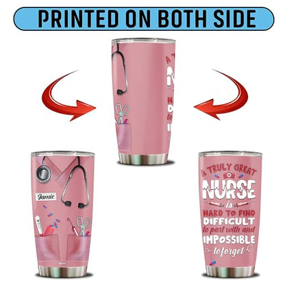 Personalized Nurse Gifts for Women 20oz Stainless Steel Insulated Coffee Cup Travel Mug Tumbler with Lid Appreciation Gift for Mom Wife Christmas Birthday Mother's Day Valentine - color: Nurse