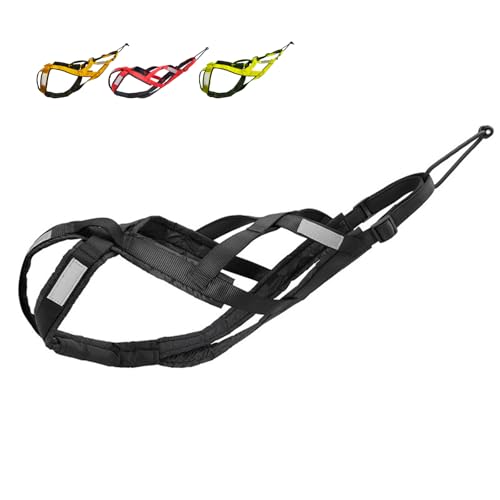 Dog Sled Harness Waterproof Nylon with Reflective Strips Durable Running Harness for Large Dogs (Black, 3XL) - color: Black, size: 3XL