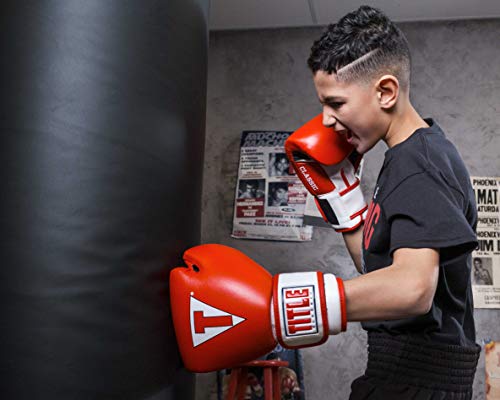 TITLE Boxing Classic Leather Super Bag Gloves 2.0 - Boxing Gloves, Punching Bag Gloves, Kickboxing Gloves, Punching Gloves, Heavy Bag Gloves, Boxing Gloves Men, Boxing Gloves Women, Boxing Equipment - color: Red/White/Black, size: Medium