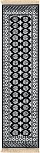 Rugs.com - Bokhara Rug – 10 Ft Runner Black and White Easy-Clean Runner Rug – Modern Geometric Design for Hallways, Entryways, and High-Traffic Areas - color: Black and White, size: 2'7" x 10' (Runner)