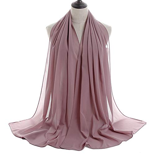 YOUR SMILE for Women Lightweight Breathable Solid Color Soft Chiffon Long Fashion Scarves Sun-proof Shawls Wrap - color: Taro