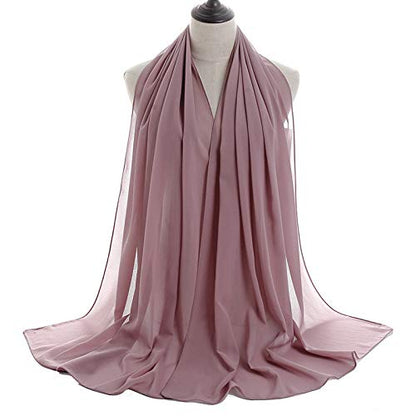 YOUR SMILE for Women Lightweight Breathable Solid Color Soft Chiffon Long Fashion Scarves Sun-proof Shawls Wrap - color: Taro