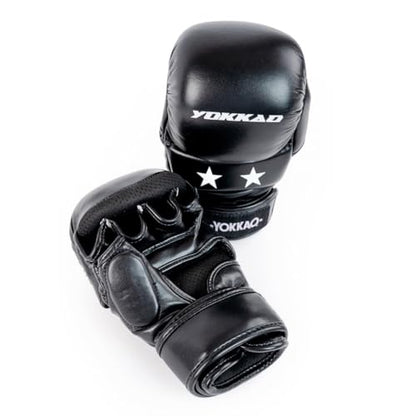 YOKKAO MMA Gloves - Ground Pro and Sparring | Layered Foam Padding | Produced at YOKKAO Factory, Thailand | Grappling, Striking, Ground-and-Pound | S/M-L/XL - color: Black MMA Sparring, size: Small-Medium