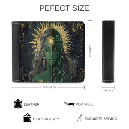 Greek Goddess Bifold Wallet 4.6x3.7 Inch,Slim Compact Folding Wallet with Card Slots And Cash Pocket Lightweight Wallet for Everyday Carry Travel Business - color: Greek Goddess