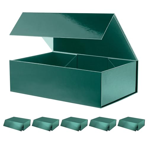 Large Green Gift Boxes with Magnetic Lid for Present, 6 Pack - color: Green, size: 1 Count (pack of 6)