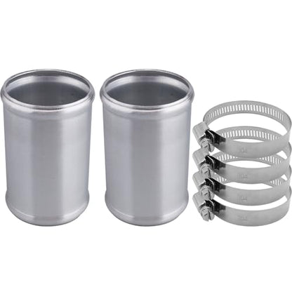 AC PERFORMANCE 2.75" (70mm) OD Aluminum Alloy Hose Joiner Silicone Pipe Connector Bead, 4" Length with 304 SS Clamps, Pack of 2 - size: 2.75" (70mm) - 2PCS