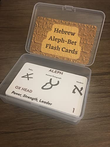 Hebrew Aleph Bet Flashcards, Paleo, Ancient Pictograph and Modern Letters, Biblical Hebrew