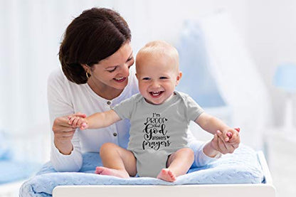 I'm Proof That God Answers Prayers - IVF Miracle Cute Baby Bodysuit - color: Sports Grey, size: 12 Months