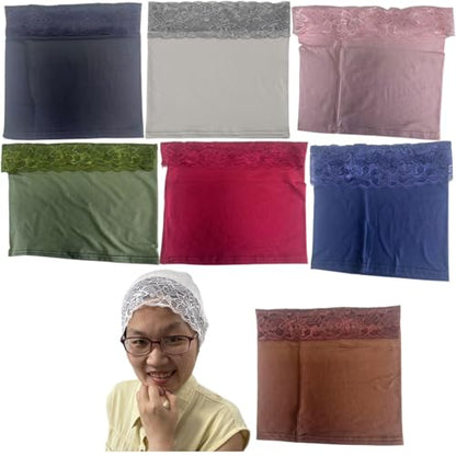 8Pcs Front&Back Inner Hijab Caps Women Under Hijab Beanie Stretchy Breathable Undercap Tube Bonnet