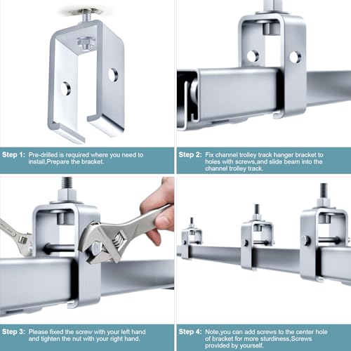 Channel Trolley Track Hanger Bracket for UNISTRUT Strut Channel,1-5/8 Intermediate Support Hange Bracket for All 1-5/8"Channel Trolley Track,for Unistrut Hardware Trolley(12 Packs) - style: 12 Packs