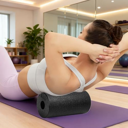 Foam Roller for Back Hollow Column Trigger Point Release Tool | Muscle Roller Foam for Yoga Stretching Sports Recovery Home Gym Post-Exercise Fitness Routine - color: Black