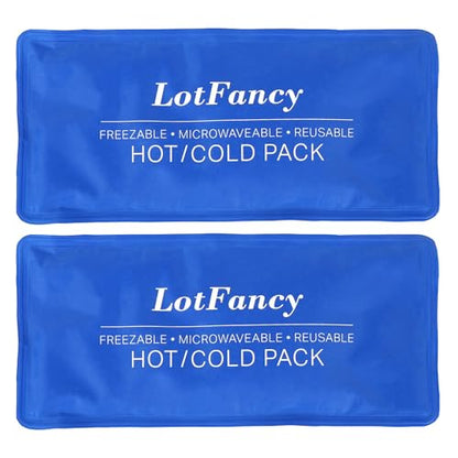LotFancy Ice Pack for Injuries, Pack of 2, Reusable Hot Cold Pack for Therapy, Cooling or Heating Pad for First Aid, Back Shoulder Neck Head Feet Pain Relief, 11 x 5 Inches - style: 11x5in(Pack of 2)