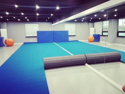 Gymnastics Tumbling Mat 1.6" Thick – Non-Slip Carpet Surface, Unfoldable Wrestling Mat for MMA, Cheerleading, Home Gym, 4'x8' Exercise Foam Mat - color: Gray, size: 75.19*35.82*1.6in