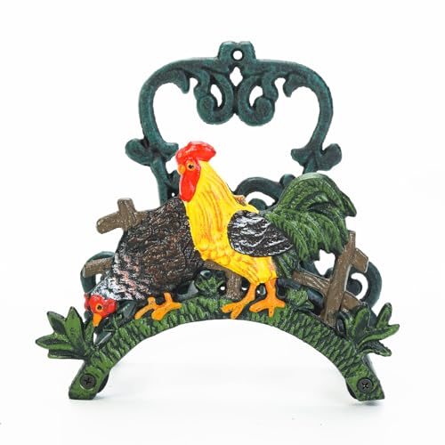 Sungmor Heavy Duty Cast Iron Hose Holder, Garden & Yard Decorative Wall Mounted Hose Butler, Water Pipe Holds, Rack, Hanger, Antique Wall Decorations | Water Pipe Holds, Rack, Hanger, Antique Wall Decorations - color: Shape A-Cock