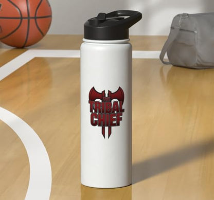 The Tribal Chief Combat Sports Funny Mma Wrestling Stainless Steel Insulated Water Bottle - color: White