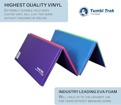 Tumbl Trak Gymnastics Folding Tumbling Panel Mat - color: Bright Pastel, size: 4'x6'x1.38"