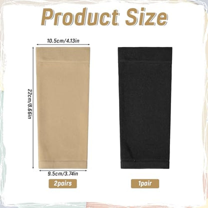 2 Pairs Tattoo Cover up Sleeve, Forearm Concealer Support | Tattoo Aftercare UV Protection over Sleeve Elbow Sleeves for Women Men - color: Black, Nude