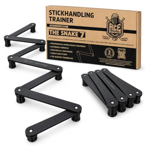 The Snake Stickhandling Trainer – Adjustable Hockey Training Aid for Puck Control, Quick Hands, Reaction Time & Coordination – Snake 5, Snake 7 & Elevated Styles - style: Snake 7