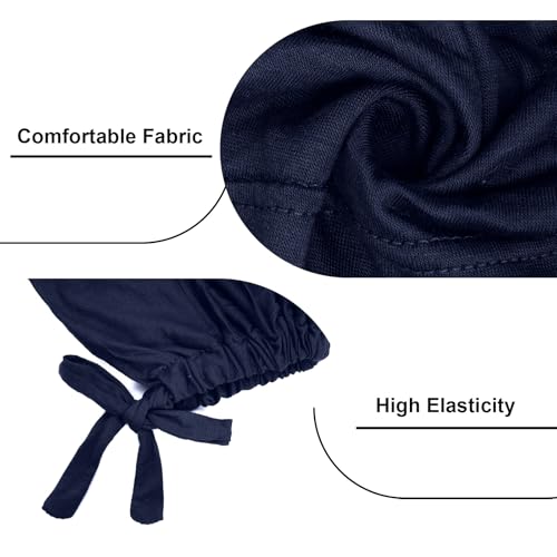 5Pcs Islamic Muslim Under Hijab Cap Inner UnderScarf for women Inner Under Scarf Hat Hijab Cap with Tie Back Closure - color: Black\blue\cafe\dark Grey\light Grey
