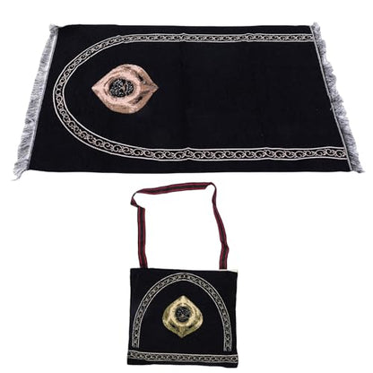 Tnfeeon Authentic Muslim Prayer Rug Soft Cotton with Tassels Portable Foldable Mat for Meditation Home Travel Islamic Prayer Carpet with Storage Bag for Men Women