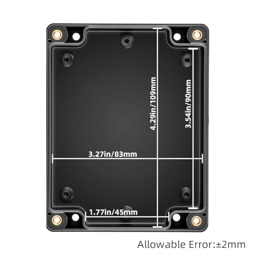 Project Box ABS Plastic IP66 Waterproof Dustproof DIY Junction Box Black 4.53 x 3.54 x 2.17 inch (115 x 90 x 55mm)(Pack of 1)