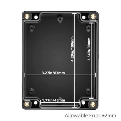 Project Box ABS Plastic IP66 Waterproof Dustproof DIY Junction Box Black 4.53 x 3.54 x 2.17 inch (115 x 90 x 55mm)(Pack of 1)