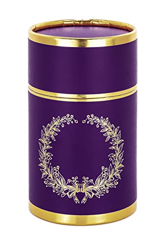 ihvan online Muslim Prayer Rug and Prayer Beads with Elegant Design Cylinder Gift Box, Janamaz, Soft Sajadah, Islamic Gifts Set, Portable Prayers Carpet Mat, Taffeta Fabric, Purple - color: Purple