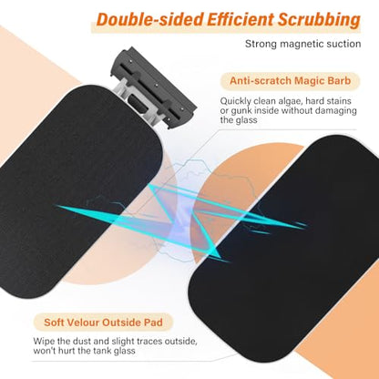fishkeeper Magnetic Aquarium Fish Tank Glass Cleaner, Large for 0.5-0.67in | Exquisite & Super Strong Magnetism, Double Side Floating Algae Scraper Cleaning Tools forAcrylic and Glass Tanks - size: L (for 0.5" - 0.67" glass)