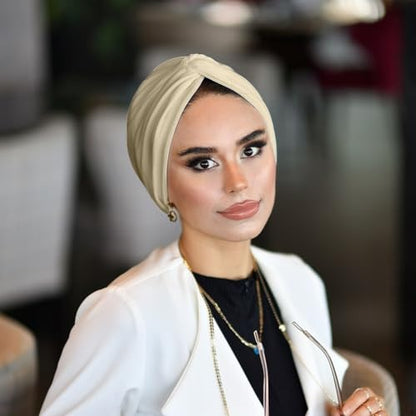 para life Knot Turbans for Women, Breathable Instant Turban|Standard Size Cotton|Pre-tied Scarf, Hijab Cap&Undercap - color: Blonde