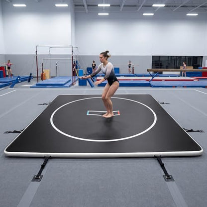 Inflatable Wrestling Mat 10FT / 13FT x 4IN, PVC Portable Wrestling Mats for Home, 4" Thick Jiu Jitsu Mats with Circles for Wrestling, Martial Arts, Jitsu, BJJ, Boxing, MMA, Judo Indoor Outdoor Use - size: 10FT*10FT*4IN