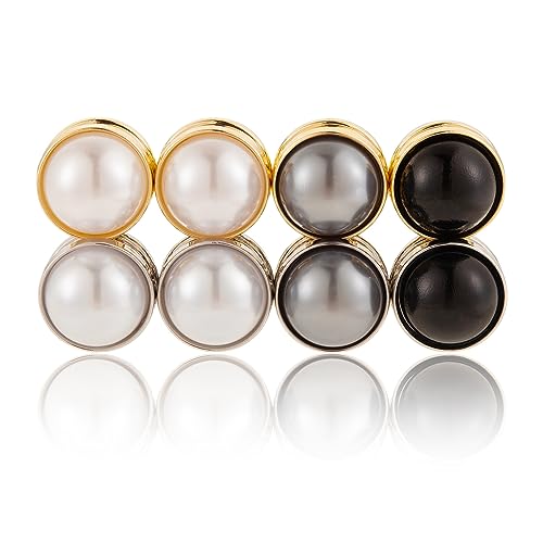 Strong Pearl Safety Magnetic Hijab Pins for Women - color: D-Black&Grey