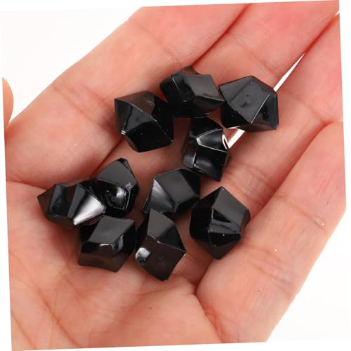 COLLBATH Black Irregular Faux Ice Stone Decorative Aquarium Gravel and Garden Rocks for Fish Tank Landscaping and Terrarium Ornament