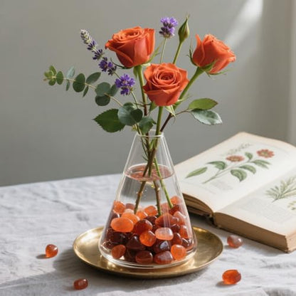 0.96LB Natural Pebbles Vase Filler Fish Tank Gravel Aquarium Decorative Crushed Stones Succulent Rocks Bulk Polished Irregular Shaped - Red - color: Red